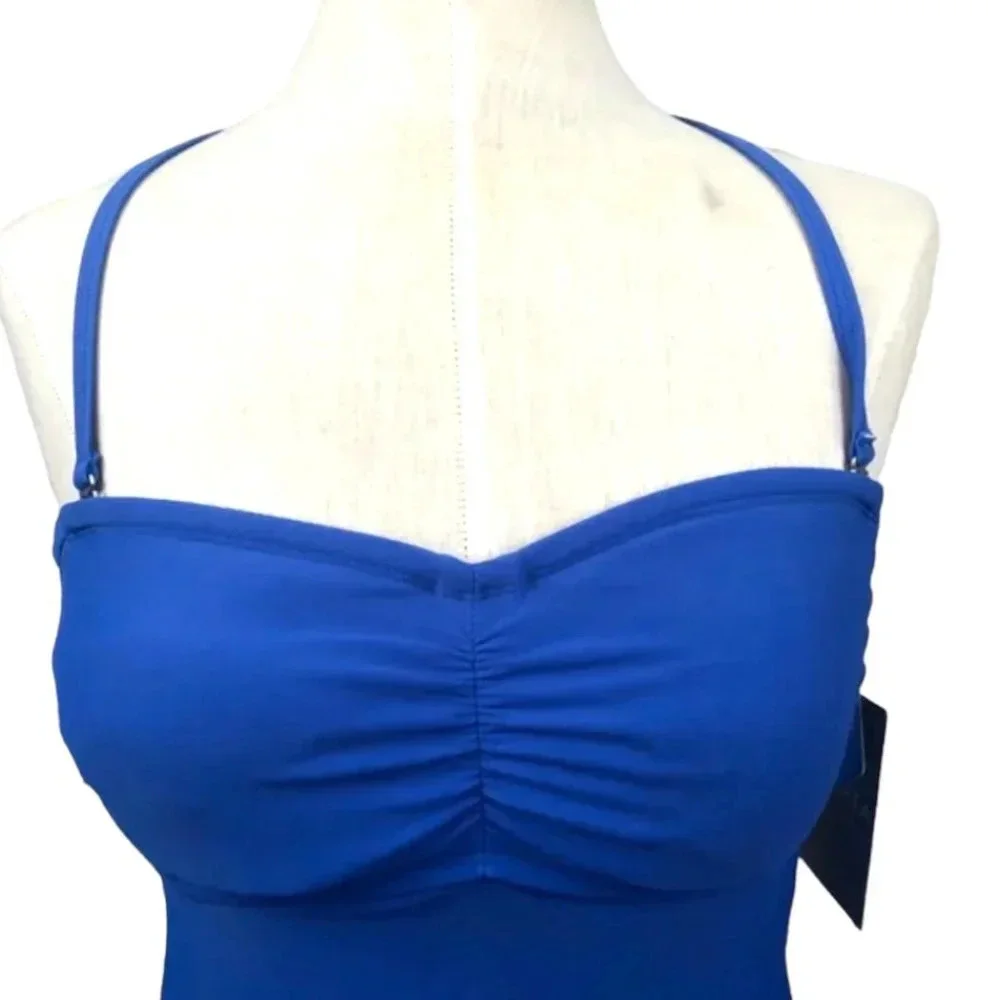 NWT Athleta Bandeau Tankini Swim Top‎ Caspian Blue